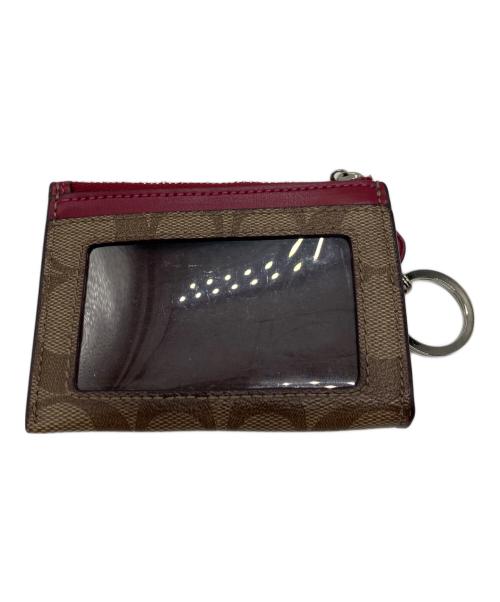 COACH（コーチ）COACH (コーチ) パスケース ブラウン×レッドの古着・服飾アイテム