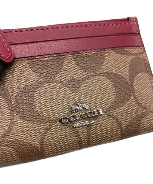 COACH（コーチ）COACH (コーチ) パスケース ブラウン×レッドの古着・服飾アイテム