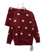 gelato piqueジェラートピケ）の古着「ハートアランプルオーバー&ショートパンツセット」｜レッド
