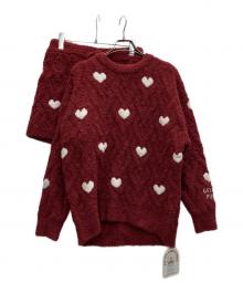 gelato pique（ジェラートピケ）の古着「ハートアランプルオーバー&ショートパンツセット」｜レッド