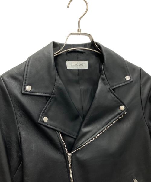 SIMPLICITE（シンプリシテ）simplicite (シンプリシテ) ライダースジャケット ブラック サイズ:Mの古着・服飾アイテム