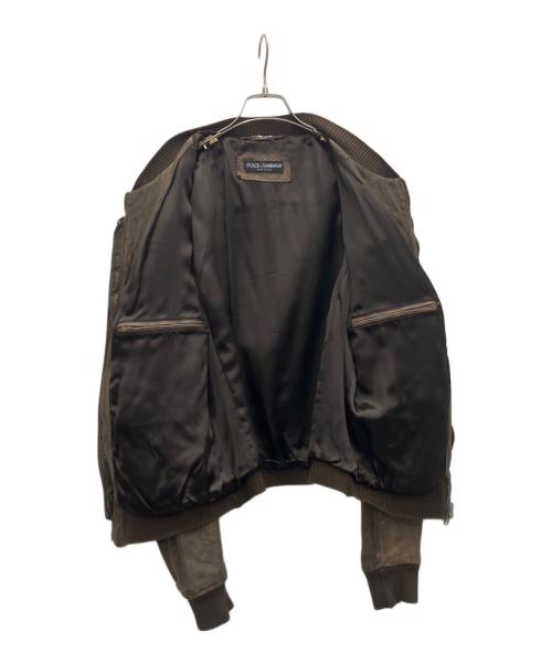 DOLCE & GABBANA（ドルチェ＆ガッバーナ）DOLCE & GABBANA (ドルチェ＆ガッバーナ) レザージャケット ブラウン サイズ:SIZE52の古着・服飾アイテム