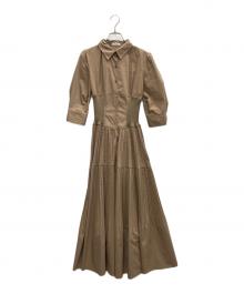 FRAY ID（フレイ アイディー）の古着「長袖ワンピース」｜ベージュ