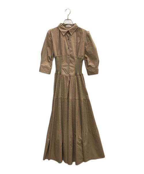 FRAY ID（フレイ アイディー）FRAY ID (フレイ アイディー) 長袖ワンピース ベージュ サイズ:SIZE0の古着・服飾アイテム