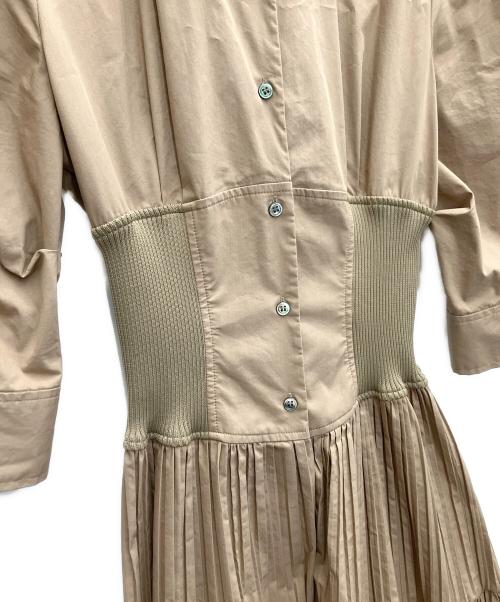 FRAY ID（フレイ アイディー）FRAY ID (フレイ アイディー) 長袖ワンピース ベージュ サイズ:SIZE0の古着・服飾アイテム