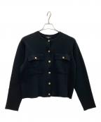 PLSTプラステ）の古着「ニットカーディガン」｜ブラック