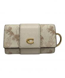 COACH（コーチ）の古着「6 リング キー ケース・ホース アンド キャリッジ プリント」｜アイボリー