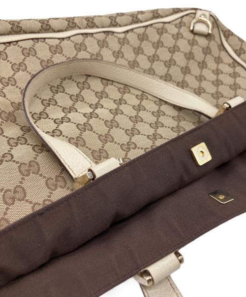 GUCCI（グッチ）GUCCI (グッチ) トートバッグ ブラウン×ベージュの古着・服飾アイテム