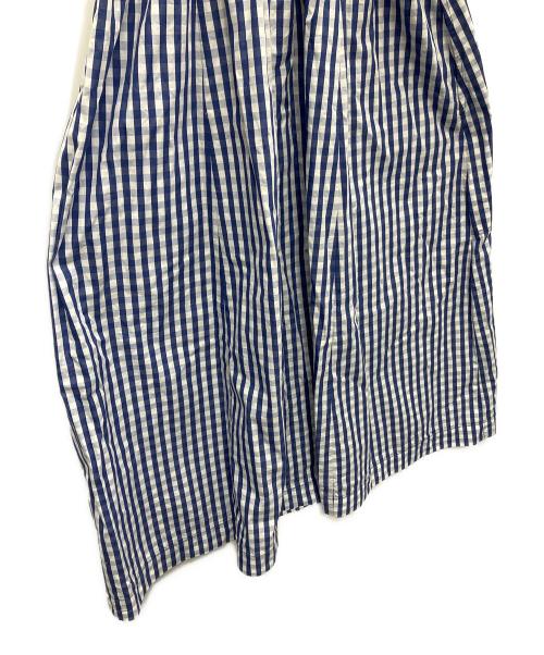 LE CIEL BLEU（ルシェルブルー）LE CIEL BLEU (ルシェルブルー) 半袖ワンピース ブルー×ホワイト サイズ:SIZE38の古着・服飾アイテム