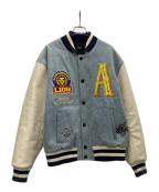 A FEW GOOD KIDS×SATOMI SHIGEMORIアフューグッドキッズ×）の古着「WESTERN VIRSITY DENIM JACKET」｜インディゴ×ホワイト