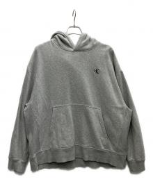 Calvin Klein（カルバンクライン）の古着「ロゴスウェットパーカー」｜ライトグレー