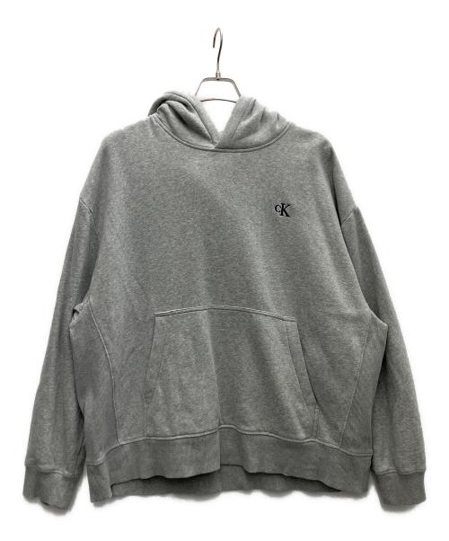 Calvin Klein（カルバンクライン）Calvin Klein (カルバンクライン) ロゴスウェットパーカー ライトグレー サイズ:L/6の古着・服飾アイテム