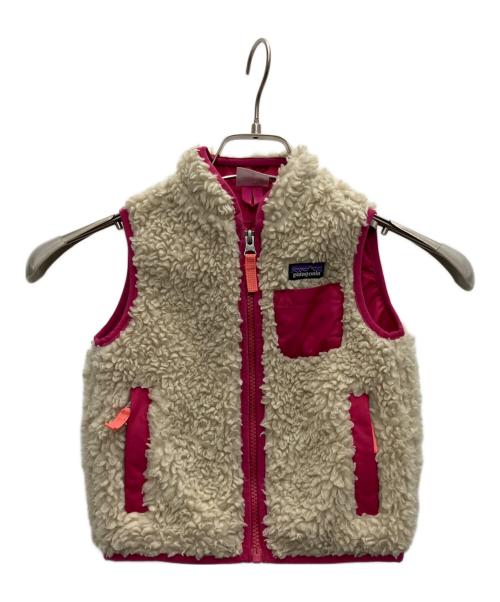 Patagonia（パタゴニア）Patagonia (パタゴニア) ボアベスト ベージュ×ピンク サイズ:90の古着・服飾アイテム