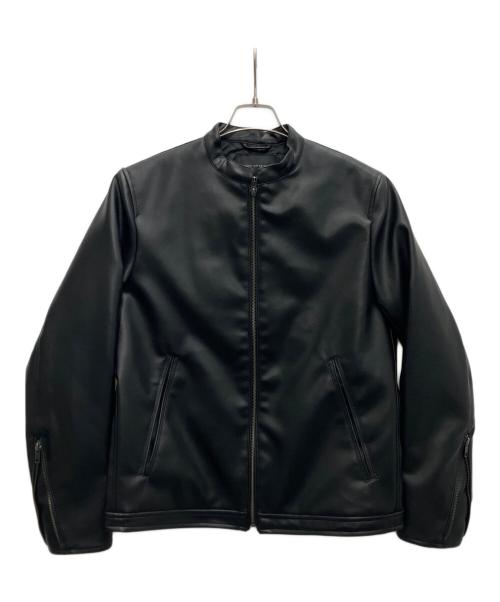 nano・universe（ナノ・ユニバース）nano・universe (ナノ・ユニバース) フェイクレザーシングルライダースジャケット ブラック サイズ:M 未使用品の古着・服飾アイテム