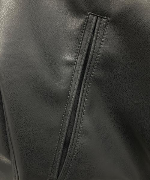 nano・universe（ナノ・ユニバース）nano・universe (ナノ・ユニバース) フェイクレザーシングルライダースジャケット ブラック サイズ:M 未使用品の古着・服飾アイテム