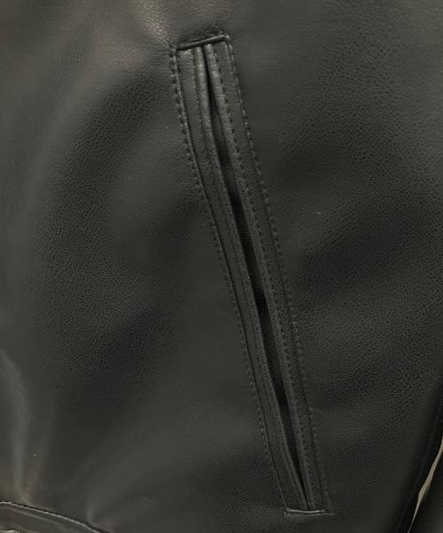 nano・universe（ナノ・ユニバース）nano・universe (ナノ・ユニバース) フェイクレザーシングルライダースジャケット ブラック サイズ:M 未使用品の古着・服飾アイテム