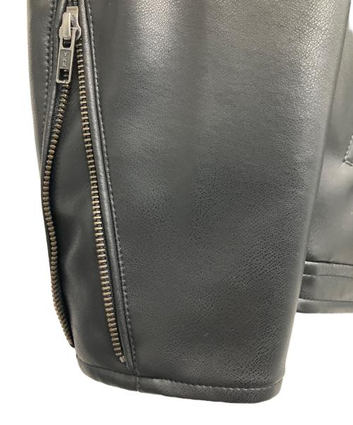 nano・universe（ナノ・ユニバース）nano・universe (ナノ・ユニバース) フェイクレザーシングルライダースジャケット ブラック サイズ:M 未使用品の古着・服飾アイテム