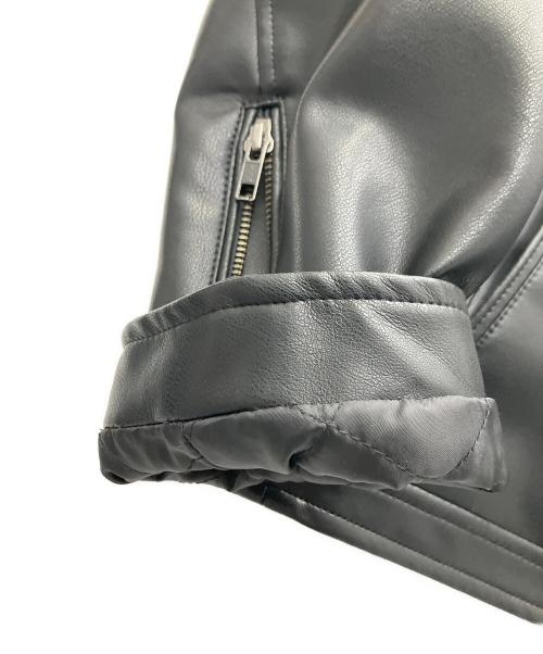 nano・universe（ナノ・ユニバース）nano・universe (ナノ・ユニバース) フェイクレザーシングルライダースジャケット ブラック サイズ:M 未使用品の古着・服飾アイテム