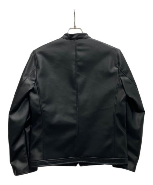 nano・universe（ナノ・ユニバース）nano・universe (ナノ・ユニバース) フェイクレザーシングルライダースジャケット ブラック サイズ:M 未使用品の古着・服飾アイテム