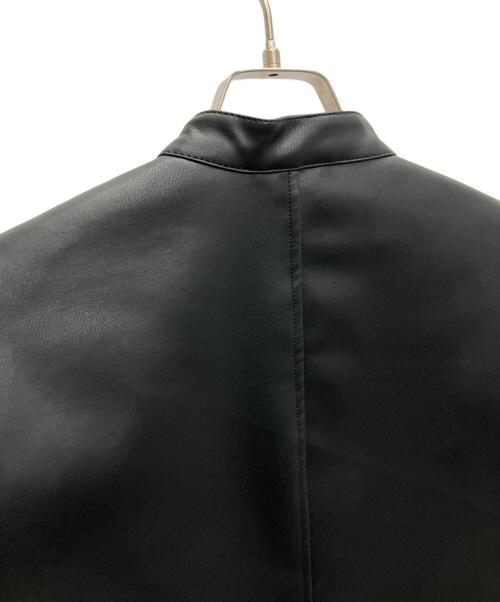 nano・universe（ナノ・ユニバース）nano・universe (ナノ・ユニバース) フェイクレザーシングルライダースジャケット ブラック サイズ:M 未使用品の古着・服飾アイテム