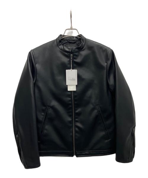 nano・universe（ナノ・ユニバース）nano・universe (ナノ・ユニバース) フェイクレザーシングルライダースジャケット ブラック サイズ:M 未使用品の古着・服飾アイテム
