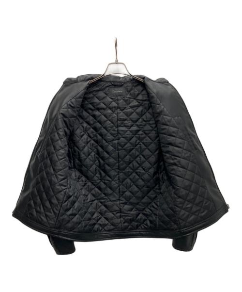 nano・universe（ナノ・ユニバース）nano・universe (ナノ・ユニバース) フェイクレザーシングルライダースジャケット ブラック サイズ:M 未使用品の古着・服飾アイテム