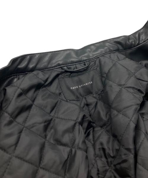 nano・universe（ナノ・ユニバース）nano・universe (ナノ・ユニバース) フェイクレザーシングルライダースジャケット ブラック サイズ:M 未使用品の古着・服飾アイテム