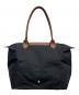 中古・古着 LONGCHAMP (ロンシャン) トートバッグ ブラック×ブラウン：6000円
