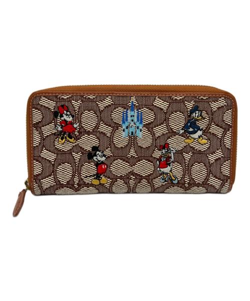 COACH（コーチ）COACH (コーチ) Disney (ディズニー) アコーディオン ジップ ウォレット シグネチャー ミッキーマウス エンブロイダリーの古着・服飾アイテム