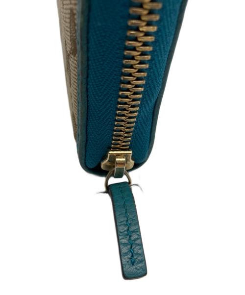 GUCCI（グッチ）GUCCI (グッチ) 長財布 ベージュ×グリーンの古着・服飾アイテム