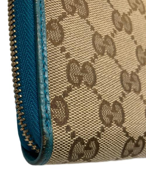 GUCCI（グッチ）GUCCI (グッチ) 長財布 ベージュ×グリーンの古着・服飾アイテム