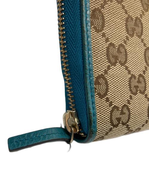 GUCCI（グッチ）GUCCI (グッチ) 長財布 ベージュ×グリーンの古着・服飾アイテム