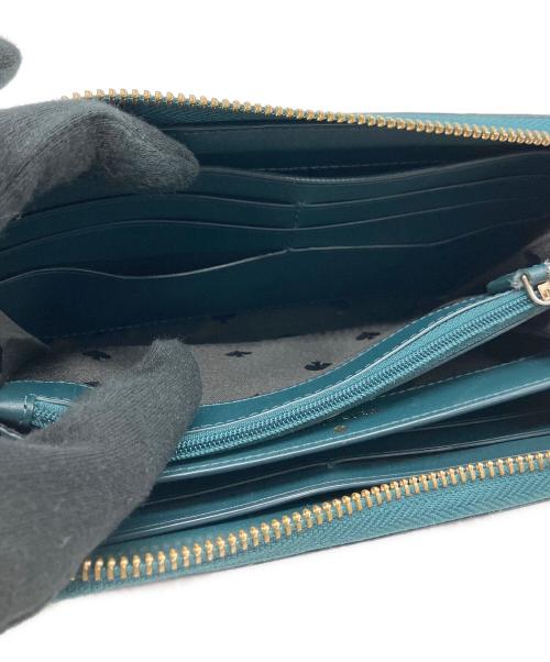 Kate Spade（ケイトスペード）Kate Spade (ケイトスペード) ステイシー カラーブロック ラージ コンチネンタル ウォレット グリーン×ベージュの古着・服飾アイテム