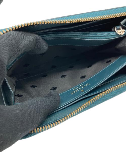 Kate Spade（ケイトスペード）Kate Spade (ケイトスペード) ステイシー カラーブロック ラージ コンチネンタル ウォレット グリーン×ベージュの古着・服飾アイテム