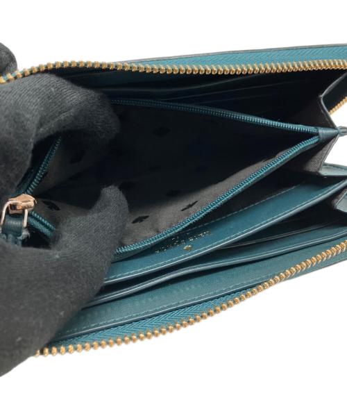 Kate Spade（ケイトスペード）Kate Spade (ケイトスペード) ステイシー カラーブロック ラージ コンチネンタル ウォレット グリーン×ベージュの古着・服飾アイテム