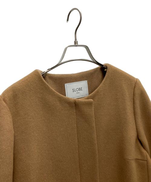 SLOBE IENA（スローブ イエナ）SLOBE IENA (スローブ イエナ) ノーカラーコート ブラウン サイズ:SIZE40の古着・服飾アイテム
