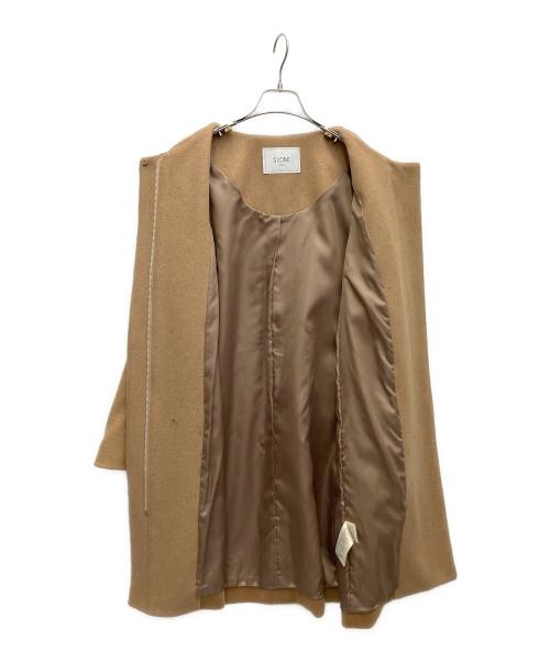 SLOBE IENA（スローブ イエナ）SLOBE IENA (スローブ イエナ) ノーカラーコート ブラウン サイズ:SIZE40の古着・服飾アイテム