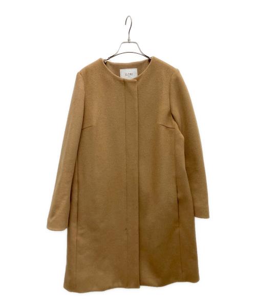 SLOBE IENA（スローブ イエナ）SLOBE IENA (スローブ イエナ) ノーカラーコート ブラウン サイズ:SIZE40の古着・服飾アイテム