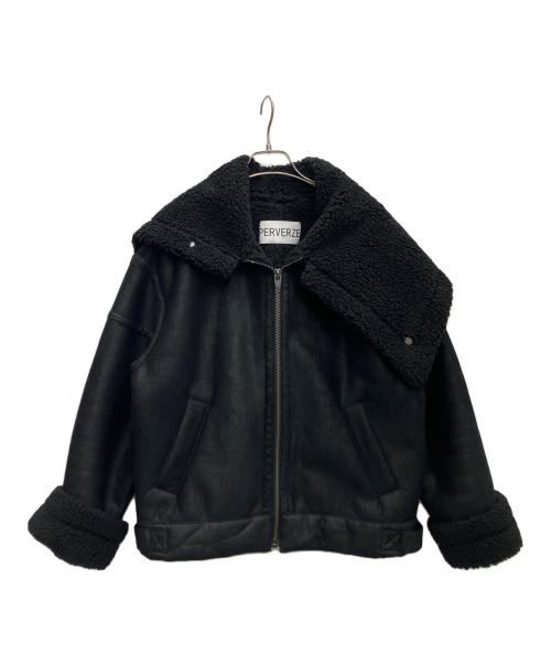 PERVERZE（パーバーズ）PERVERZE (パーバーズ) フェイクムートンジャケット ブラック サイズ:SIZEFREEの古着・服飾アイテム
