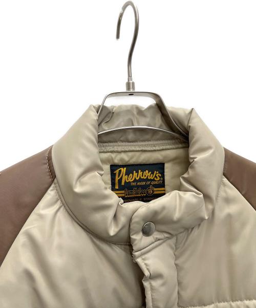 Pherrow's（フェローズ）PHERROW'S (フェローズ) 中綿ジャケット ベージュ×ブラウン サイズ:XLの古着・服飾アイテム