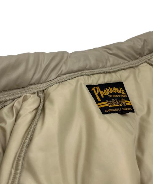 Pherrow's（フェローズ）PHERROW'S (フェローズ) 中綿ジャケット ベージュ×ブラウン サイズ:XLの古着・服飾アイテム