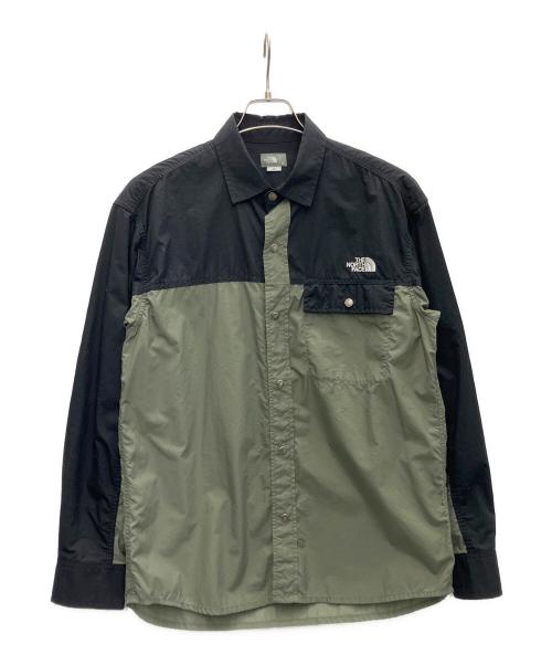 THE NORTH FACE（ザ ノース フェイス）THE NORTH FACE (ザ ノース フェイス) Nuptse Shirt オリーブ×ブラック サイズ:Mの古着・服飾アイテム