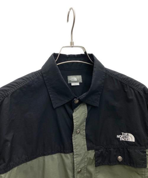 THE NORTH FACE（ザ ノース フェイス）THE NORTH FACE (ザ ノース フェイス) Nuptse Shirt オリーブ×ブラック サイズ:Mの古着・服飾アイテム
