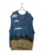 Left Aloneレフトアローン）の古着「ニットベスト」｜ブルー