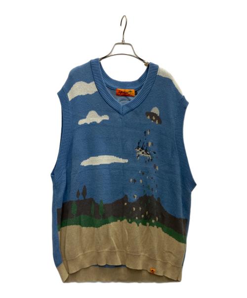 Left Alone（レフトアローン）Left Alone (レフトアローン) ニットベスト ブルー サイズ:XLの古着・服飾アイテム