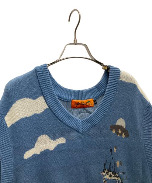 Left Alone（レフトアローン）Left Alone (レフトアローン) ニットベスト ブルー サイズ:XLの古着・服飾アイテム