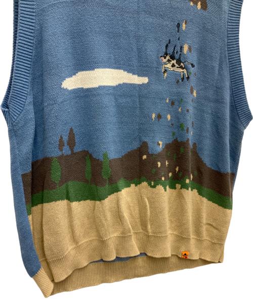 Left Alone（レフトアローン）Left Alone (レフトアローン) ニットベスト ブルー サイズ:XLの古着・服飾アイテム