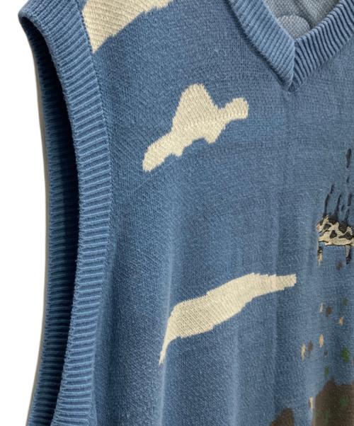 Left Alone（レフトアローン）Left Alone (レフトアローン) ニットベスト ブルー サイズ:XLの古着・服飾アイテム