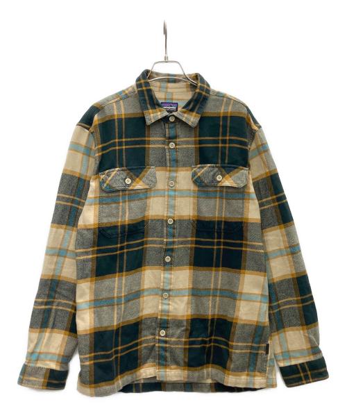 Patagonia（パタゴニア）Patagonia (パタゴニア) 長袖シャツ ブラウン×グリーン サイズ:Mの古着・服飾アイテム