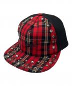 SUPREMEシュプリーム）の古着「Studded Cap」｜レッド×ブラック